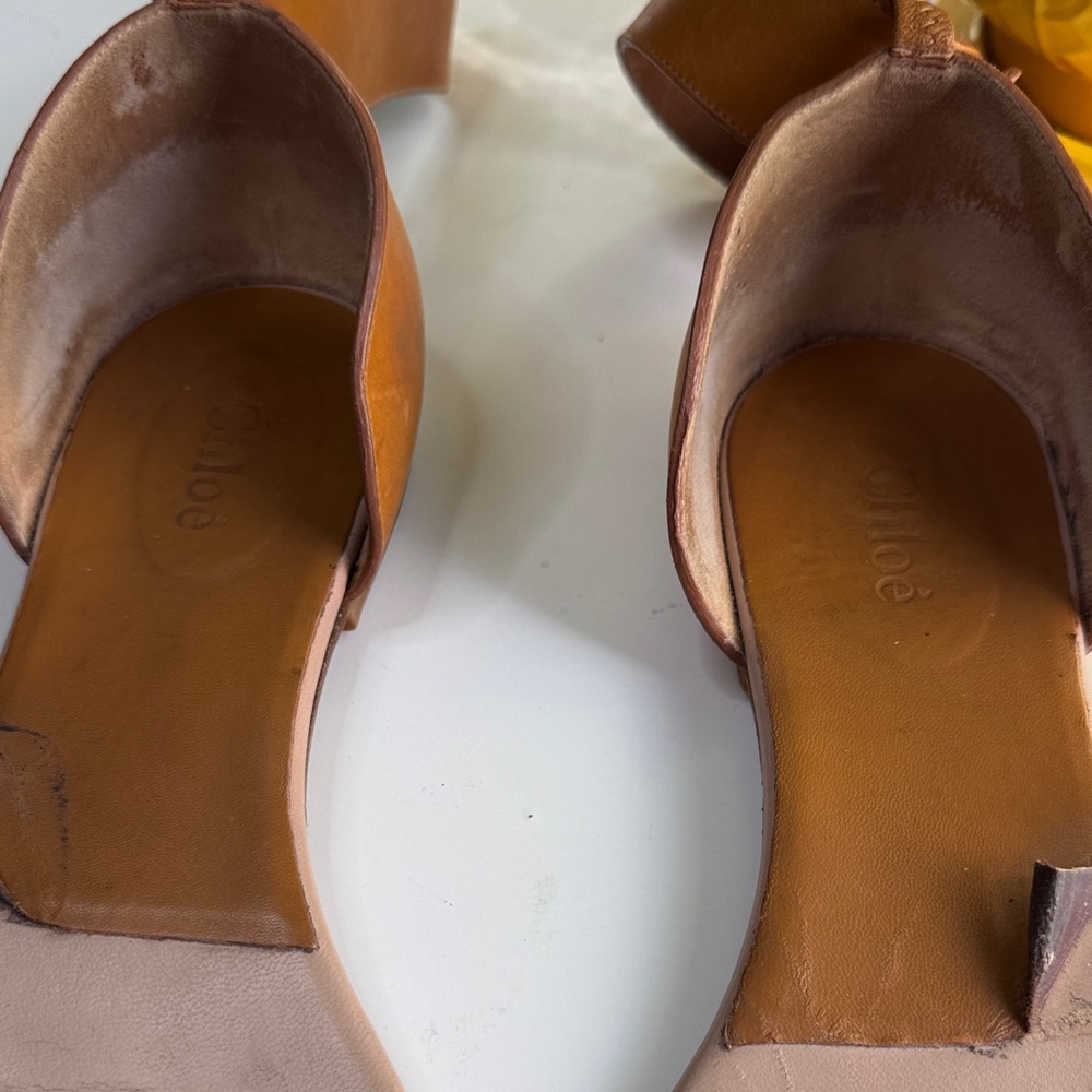 Chloe Tan and Brown Leather Sandals - Picture 5 of 6